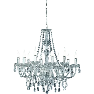 Afbeelding van REALITY LÃœSTER Kroonluchter Chroom excl. 10x E14 40W Behang Transparant D:76 cm