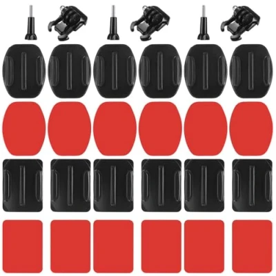 Afbeelding van GERUI 32 stuks zelfklevende houder compatibel met GoPro houders en accessoires platte gebogen kleefhouder, helmbevestigingsaccessoires voor GoProHero
