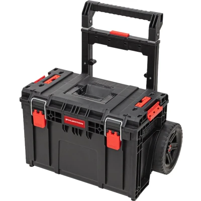 Afbeelding van Toolbrothers RHINO XL Cart ECO Mobiele gereedschapskoffer stapelbaar 590 x 425 660 mm 37 l IP66 100 kg draagvermogen met dubbele telescopische aluminium handgreep