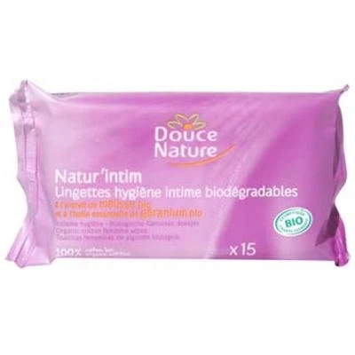 Image de Douce Nature Lingettes en coton Bio Natur Intime, biodégradables