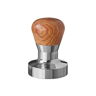Afbeelding van scarlet espresso Tamper &quot;Passion&quot; voor barista; met ergonomische PVC of kostbaar houten handvat naar keuze en precisie roestvrijstalen basis.