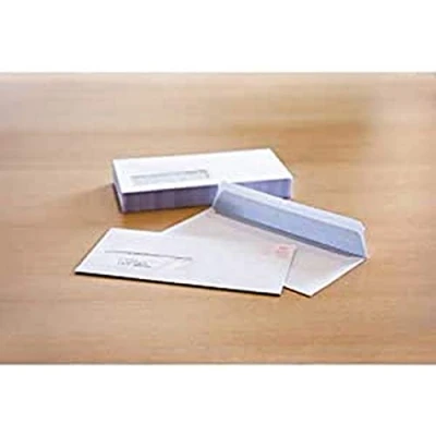 Afbeelding van Raadhuis dienstenvelop venster links 110x220mm DL (EA5/6) met plakstrip wit 200 stuks RD 402520
