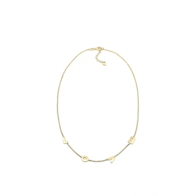 Afbeelding van Elli LOVE Wording Ketting goldcoloured, Dames, Maat: 40, Gold coloured