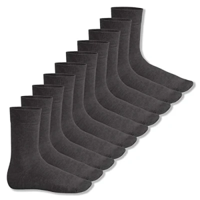 Afbeelding van Footstar katoenen sokken voor heren en dames, 10 paar, klassieke Everyday, antraciet, 43 46 EU