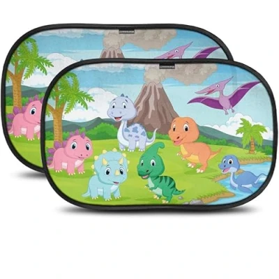 Afbeelding van CARAMAZ Opti Dark autozonwering voor baby&#039;s, met gecertificeerde uv bescherming, zuignap, zonwering autoruiten, kinderen, ondoorzichtig, 51 x 31 cm, 2 stuks
