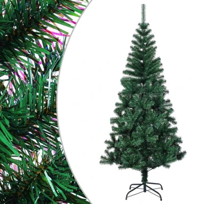 Afbeelding van vidaXL Kunstkerstboom met iriserende uiteinden 120 cm PVC groen