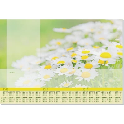 Afbeelding van Sigel Si Ho307 Designonderlegger Lovely Daisies,Met Jaartal 2023/2024/2025. 4 Talig 59.5X41Cm, 80 Gr