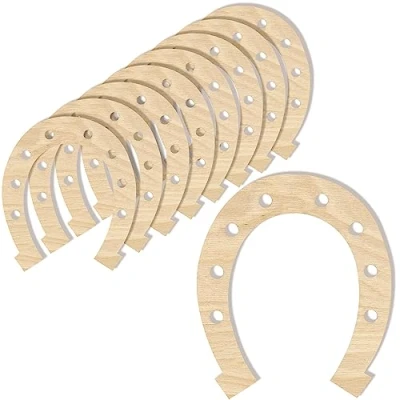 Afbeelding van Creative Deco 10 x Houten Paardenschoen 16,5 14,5 cm Multiplex Perfect voor Verf, Decoratie, Cadeau en Decoupage, Hobby