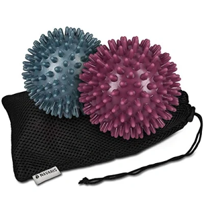 Afbeelding van Navaris massagebal egel 2 stuks Ronde voor hand, voet en rug Fitnessbal met diameter 8 cm Medium hard
