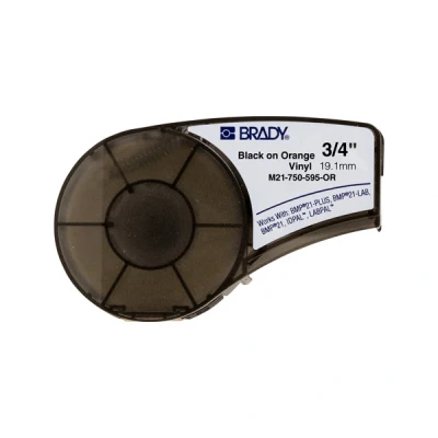 Image de M211 Brady M21 750 595 OR ruban vinyle noir sur orange 19,1 mm x 6,40 m (d&#039;origine)