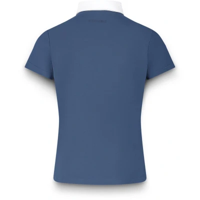 Afbeelding van Kentucky Horsewear Wedstrijdshirt Osaka Showshirt jongen Korte mouw Navy Strikboorkraag Ademend Maat 150