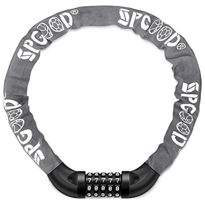Afbeelding van SPGOOD Fietsslot (14 kleuren) met cijfers en hoog veiligheidsniveau, fietskettingslot, combinatie van slotcode, schakels gehard staal