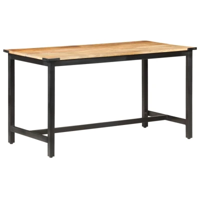 Afbeelding van Eettafel 140x70x76 cm massief ruw mangohout