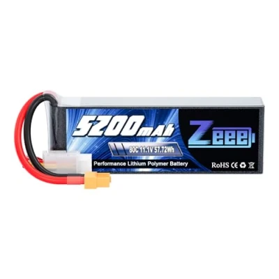 Afbeelding van Zeee RC 3S Lipo accu 5200mAh 11.1V 80C met XT60 stekker voor auto, vliegtuig, helikopter, hobby