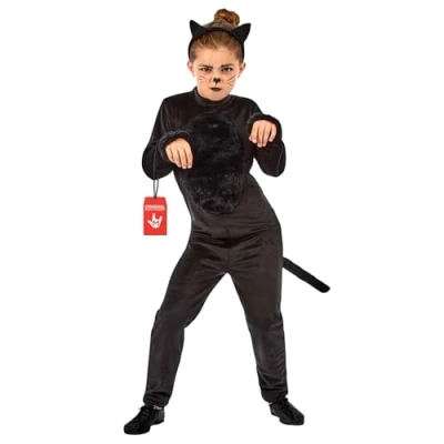 Afbeelding van Fun Shack Kostuum voor katten, meisjes, kostuum, zwarte kat, kinderen, Halloween, Halloween maat L