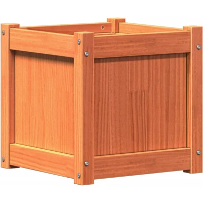 Afbeelding van Plantenbak 40x40x40 cm massief grenenhout wasbruin