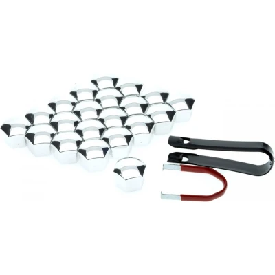 Afbeelding van Einparts Wielbout Wielmoer 17mm Doppen Beschermende Afdekkapjes Zilver 20 stuks (set)