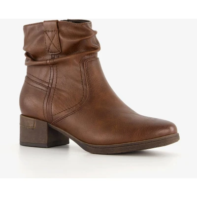 Afbeelding van Softline dames enkellaarsjes met hak cognac Maat 37