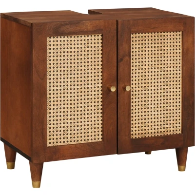 Afbeelding van vidaXL Wastafelkast met plank opslag de deur Bruin 62 x 33 58 cm