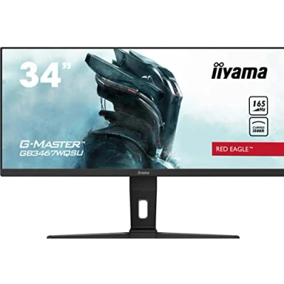 Afbeelding van iiyama G Master Red Eagle GB3467WQSU B1 gebogen 86,5 cm (34 inch) VA LED monitor UWQHD (HDMI, DisplayPort, USB 3.0) 0,4 ms reactietijd (MPRT), 165Hz, HDR, FreeSync Premium, hoogteverstelling, zwart