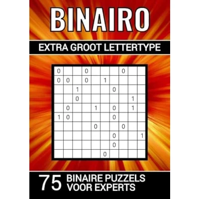 Afbeelding van Binairo Extra Groot Lettertype 75 Binaire Puzzels voor Experts