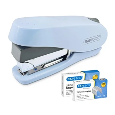 Afbeelding van Rapesco 1469 Luna nietmachine met lagere inspanning 2000 nietjes, capaciteit 50 vellen, poederblauw