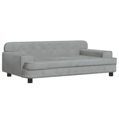 Afbeelding van vidaXL Hondenmand 90x53x30 cm fluweel lichtgrijs