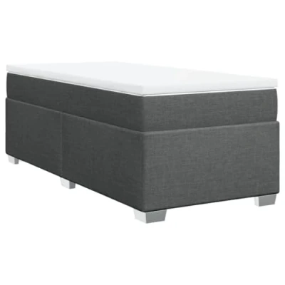 Afbeelding van vidaXL Boxspring met matras stof donkergrijs 90x190 cm