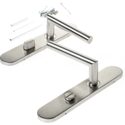 Afbeelding van Deurkruk L model m/sch.rvs wc8x72 rs 45x245mm