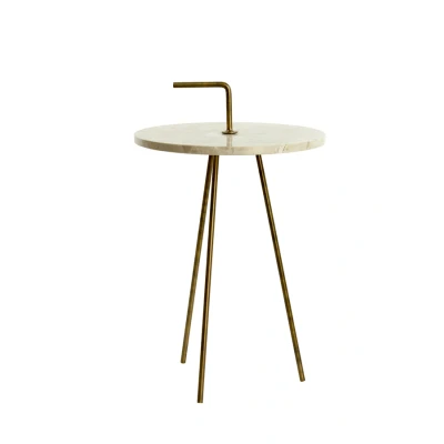 Afbeelding van Light &amp; Living Bijzettafel JOBITO Ø42x68cm Wit