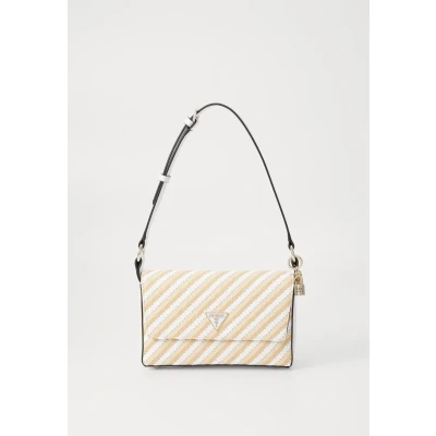 Afbeelding van Guess Simona FLAP Shoulder BAG Handtas, Dames, Maat: One Size, Natural/white