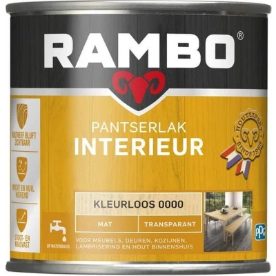 Afbeelding van Rambo Interieur Lak Transparant Mat Kleurloos 0000 1,25 liter