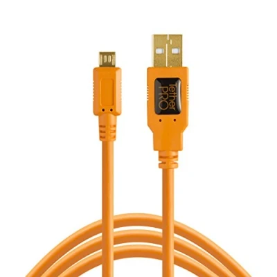 Afbeelding van Tether Tools TetherPro USB 2.0 A Male to Micro B 5 pin 4,6m oranje