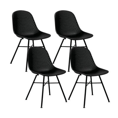 Afbeelding van Set van 4 Kick tuinstoel Sol Zwart