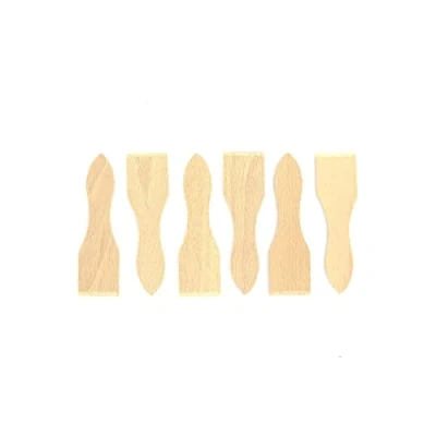 Afbeelding van Fackelmann 8641550 Set van 6 houten rakelspatels, raclettespatel, spatel, pan, hout, 12,8 x 3,7 cm