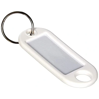 Afbeelding van Wedo 262101800 Sleutelhanger met kunststof ring, afneembare etiketten, 10 stuks, wit