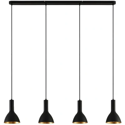 Afbeelding van Arcchio hanglamp 4lichts staal E27 zwart, goud