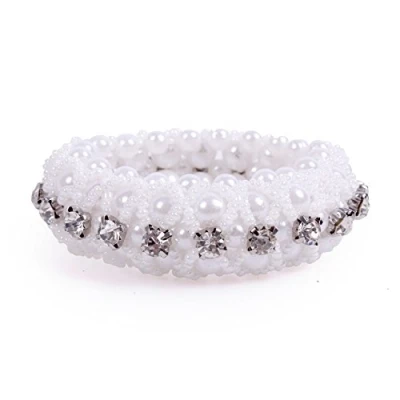 Afbeelding van QHP Knotband Diamond Haarsieraad Wit