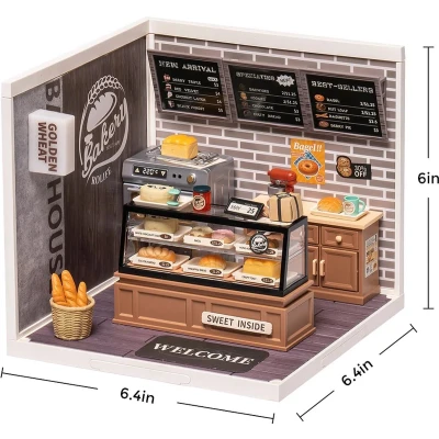 Afbeelding van Robotime DIY Super Store Golden Wheat Bakery DW005 Miniatuur Poppenhuis Bouwpakket