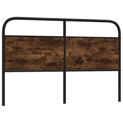 Afbeelding van vidaXL Hoofdbord 150 cm staal en bewerkt hout gerookt eikenkleurig