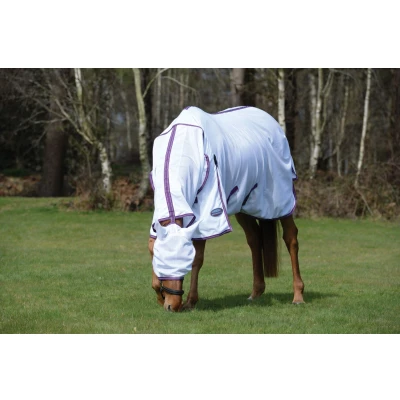 Image de Weatherbeeta Couverture Anti Mouches Comfitec Airflow II Combo Neck White/Light Blue/Purple 125/175