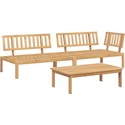 Afbeelding van vidaXL 3 delige Loungeset pallet massief acaciahout