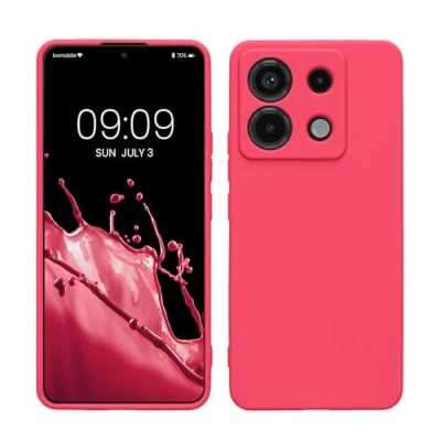 Afbeelding van kwmobile telefoonhoesje geschikt voor Xiaomi Redmi Note 13 Pro 5G / Poco X6 Hoesje smartphone Precisie camera uitsnede In neon roze