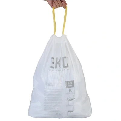 Afbeelding van Afvalzak EKO MDPE type A met trekband 35x40cm 3 6L wit