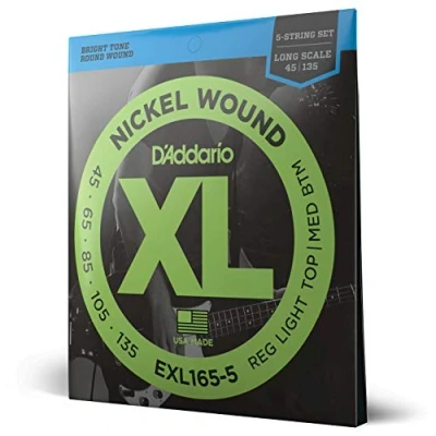 Afbeelding van D&#039;Addario EXL165 5 Snarig Nikkel Wound 45 135 Bassnaren