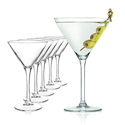 Afbeelding van SAHM Martini glazen set van 6 225 ml hoogwaardig glas vaatwasmachinebestendig cocktailglazen ook ideaal als ijsbeker