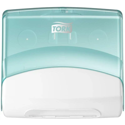 Afbeelding van Reinigingsdoekdispenser Tork W4 Performance wandmontage wit/turqoise 6