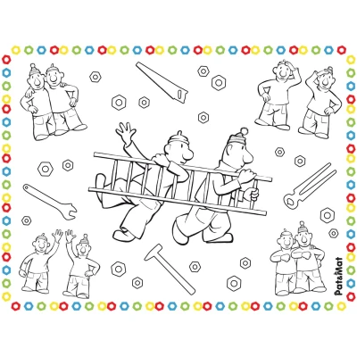 Image de Sets de table Pat et Mat Pages à colorier 6 pcs.
