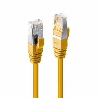 Image de Lindy Cordon de raccordement RJ 45 (M) pour 10 m 6 mm SFTP, PiMF CAT 6a sans halogène, crochet jaune