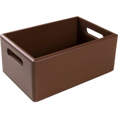 Afbeelding van Creative Deco Houten Opberger Doos Bruin 30 x 20 13 cm met Handgrepen Kerst, Kerstmis Cadeau